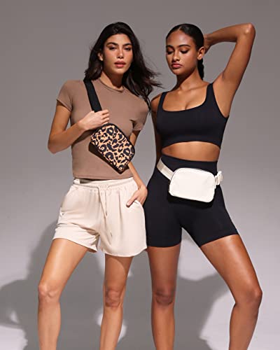 YOSHUYUKI Fanny Pack Cross Body Small Crossbody Bags for Women Men Trendy Nylon Waterproof Mini Purse Travel Running Belt Bag Lulu Dupes Bum Hip Chest Waist Pack Side Bag Must Have Leopard - color: Print Leopard
