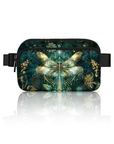 Dragonfly Fanny Pack Fashion Belt Bag Lightweight Waist Pouch with Adjustable Strap Mini Crossbody Bags for Women Travel Sports Running - color: Turquoise