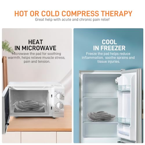 Microwavable Heat Pad for Neck and Shoulders, Warm Compress Wrap, Grey - color: Heat Pad03 -Grey