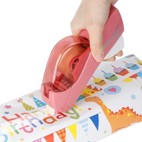 Eagle Automatic Tape Dispenser, Handheld & Portable Design, Office Tape Gun, One-Handed Operation with Safety Blade for Office, Home, DIY or Packaging (Includes 2 Free Tapes)（Flamingo Pink） - color: Flamingo Pink