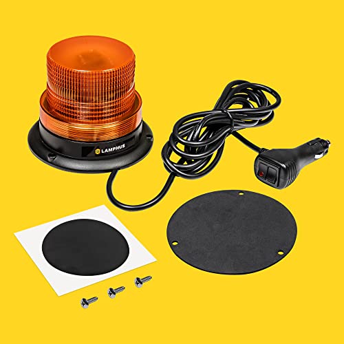 LAMPHUS Mini Aura 4 Inch 4W Amber LED Beacon Warning Strobe Light For Truck - color: Amber, size: 4"