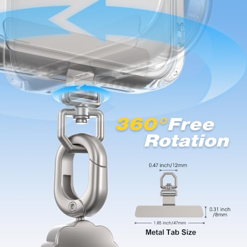 Stretchy Phone Wrist Strap, with 360° Rotatable Metal Tab - color: Blue