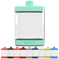 DUALIE 8 oz Hip Flask for Liquor - Shatterproof Alcohol Flasks with Clear Tritan Plastic and Silicone Grip - Flask Gift for Men & Women - Seafoam - color: Seafoam