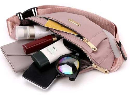Fanny Pack Waist Pack for Women, Waterproof Waist Bag for Running Sports Travel - Pink - color: E Pink