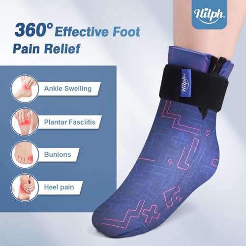 Hilph Bundle Forefoot Toes Gel Ice Pack and Foot Gel Ice Pack Sock for Pain Relief