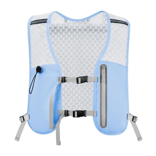 Running Vest for Women Men Hydration Backpack with 500ml Soft Flask Lightweight Water Pack - color: Babyblue Vest Only