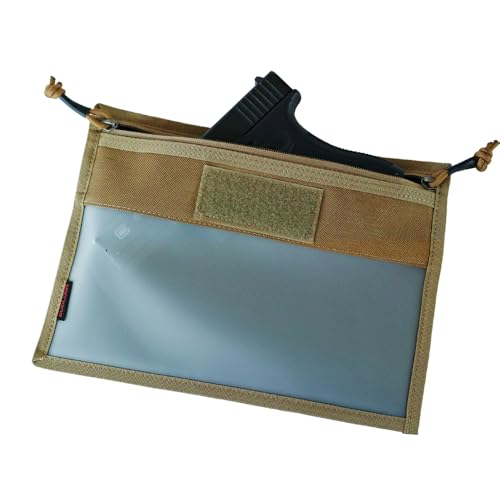 3-Pack Handgun Case,Small Soft Pistol Rug Case Tactical Handgun Storage Pouch with for Hunting Shooting Range Sports 4 of ID Patches Included (Small khaki) - color: Small khaki