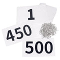 TRIWONDER Race Bibs Running Numbers with Safety Pins, Tyvek 4"x7" Large Numbers 1-500 for Marathon Runners Events Sports Games - color: Black&white [4"x7"] 1-500