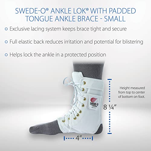 Swede-O Ankle Lok Ankle Brace w/ Padded Tongue - Small - size: Small