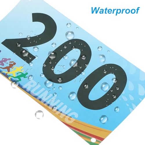 PATIKIL Tearproof Running Bib Numbers, Race Competitor Numbers - size: 7x4 Inch, style: 1-200