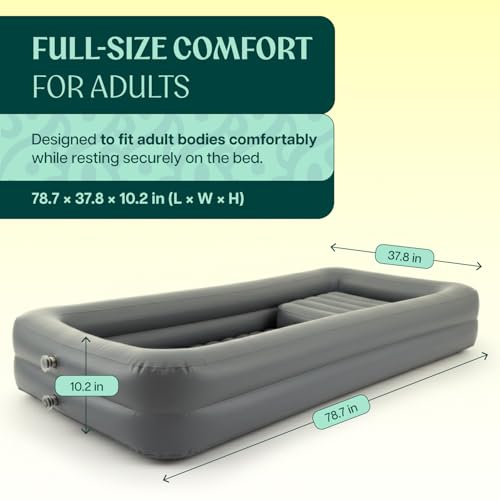 Inflatable Bed Bathtub for Adults, Bedridden Patients - Easy Bed Bath System for Elderly & Disabled - Home Care Portable Medical Bed Shower Solution with Electric Pump and Complete Kit