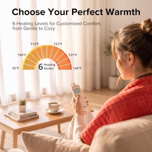 Heating Pad for Back & Cramps, 17" x 33" Extra Large Heating Pads, Red - color: Red