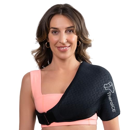 TheraICE Shoulder Ice Pack Wrap PRO, Rotator Cuff Brace Compression Sleeve