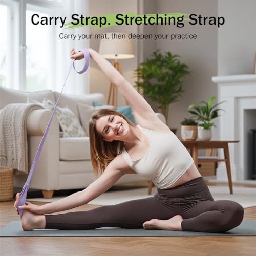 Slim Panda Yoga Mat Strap, Adjustable Soft Cotton Carrier - color: Light Gray, size: 72 inches