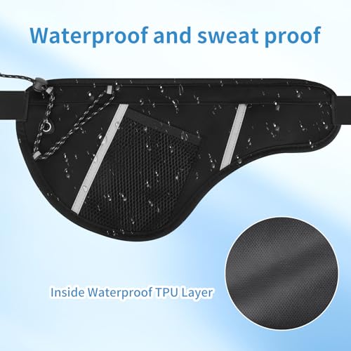 SooGree Men Women Sports Running Waist Bag, Waterproof Fanny Packs with Adjustable Belt, Waist Fanny Pack Bag with Water Bottle Holde for Running Hiking Walking Biking - color: GSP8807 Gray Top-Black Bottom
