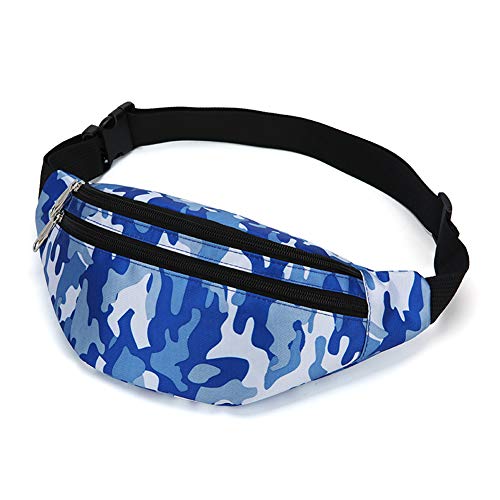 Fanny Pack for Men & Women, Fashion Waterproof Waist Packs with Adjustable Belt, Casual Bag Bum Bags for Travel Sports Running. - color: M-Blue
