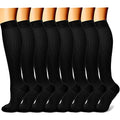 FEYHAY Copper Compression Socks (8 Pairs) 15-20 mmHg Circulation is Best Athletic & Daily for Men & Women, Running, Climbing - color: 04 Black/Black/Black, size: Small-Medium