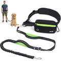Pecute Heavy Duty Hands Free Dog Leash for Large Breeds with Waist Pouch - color: Black, size: L(33-120lbs)