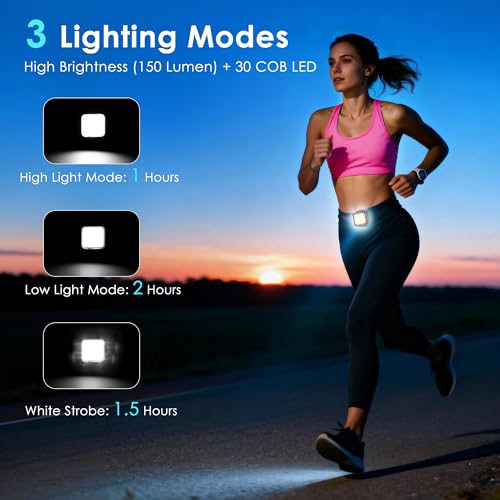 Running Lights for Runners 2 Pack, Rechargeable Clip On LED Safety Light
