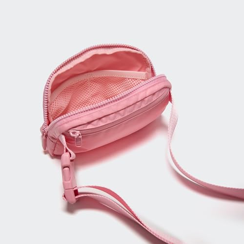 Pander Nylon Fanny Pack for Women, Two-Way Zipper Crossbody Bag - color: Light Pink