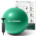 Trideer Exercise Ball for Rehabilitation with Guide, 9 Inch Pilates Ball - color: Green (with pump)