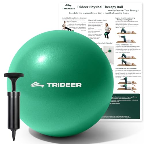 Trideer Exercise Ball for Rehabilitation with Guide, 9 Inch Pilates Ball - color: Green (with pump)