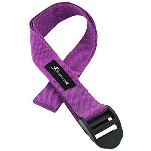 ProsourceFit Durable Cotton Cinch Buckle Yoga Strap for Stretching, Flexibility & Physical Therapy