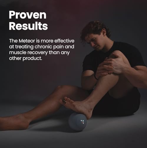 MyoStorm Heating Vibrating Massage Ball Roller for Deep Tissue Muscle Recovery Therapy and Pain Relief w/Heat + 4 Speed Vibration - color: Red