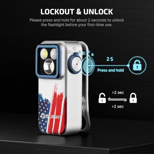 OLIGHT Oclip Pro Rechargeable EDC Clip-on Flashlight, Stars & Stripes - color: Stars & Stripes Edition