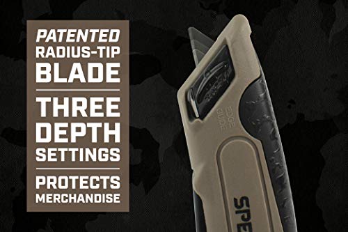 Spec Ops Tools Safety Knife Box Cutter, Self-Retracting Utility Knife for Warehouse & Cardboard Cutting with Holster and Lanyard