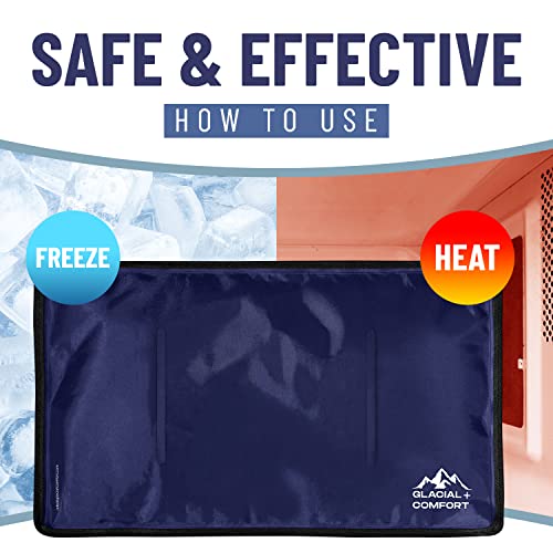 Glacial Comfort Gel Ice Pack for Back Pain - (21" x 13") Reusable Cold Pads for Hip, Knee, Shoulder Injuries, Muscle Strains, Migraine & Postpartum Recovery - Compression Pad - size: X-Large (21" x 13")