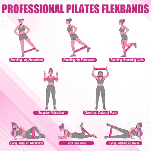 Seenelling 36 Pcs Fabric Resistance Bands - color: Rose Pink, style: Heavy Resistance