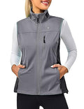 Little Donkey Andy Women's Lightweight Vest Windproof Sleeveless Jacket - color: Gray, size: Small