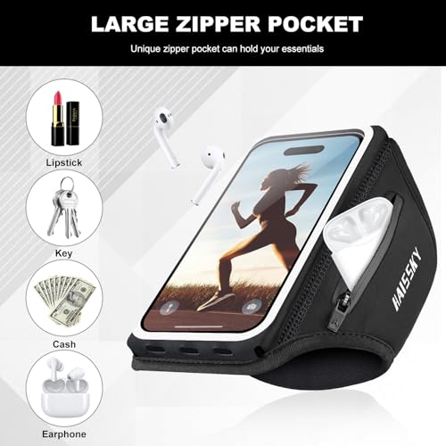 Running Armband 3D Design Sweat Resistant Running Phone Holder Up to 6.9" - color: Phone Armband,6.9"