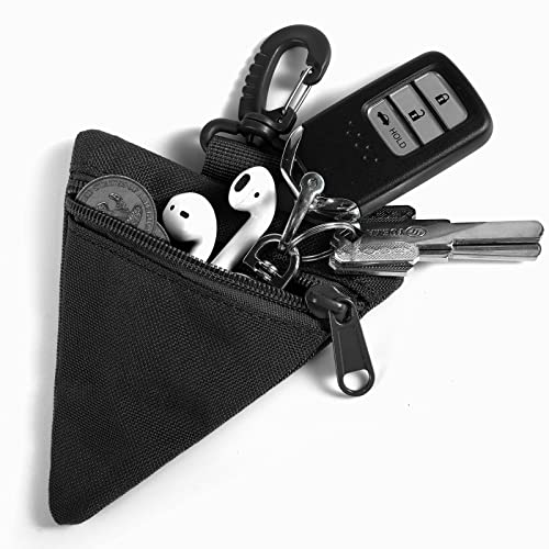 FRTKK 2 Pack Tactical Compact EDC Pouches Military Molle Utility Pouch Accessories Organizer Pouch Coin Purse Keychain Pocket Credit Card Holder Waist Pack - color: Black 2