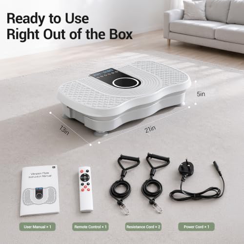 Vibration Plate Exercise Machine 350lbs Capacity Full Body Shaker - color: Pure white