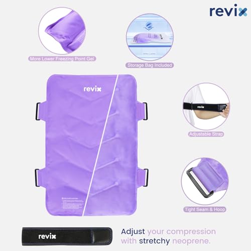 REVIX Extra-Large Back Ice Pack, Reusable Cold Packs for Full Back Relief - color: Purple
