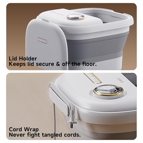 KASJ Collapsible Foot Spa Electric Rotary Massage with Heat,Bubble and Jet