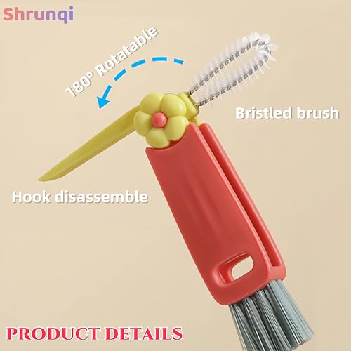 3 in 1 Bottle Cleaning Brush Set, Multifunction Silicone Cup Lid Gap Cleaner, Home Kitchen Crevice Cleaning Tools, Cute Colorful Rabbit，3 Pcs - color: 3 Pcs Colorful Rabbit
