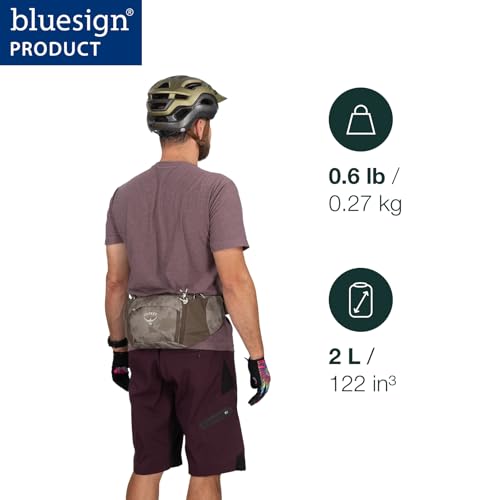 Osprey Savu Biking Waist Pack for Men & Women - Mountain Bike Fanny Pack with Bottle Pockets - Hydration Bag - color: Raven Black, style: 2l