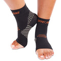 CopperJoint Toeless Compression Foot Sleeves, Surgeon Designed - color: White + Black, size: Small