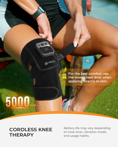 CooCoCo Red Light Therapy Knee Massager with Heat, 660nm & 850nm - color: Onyx