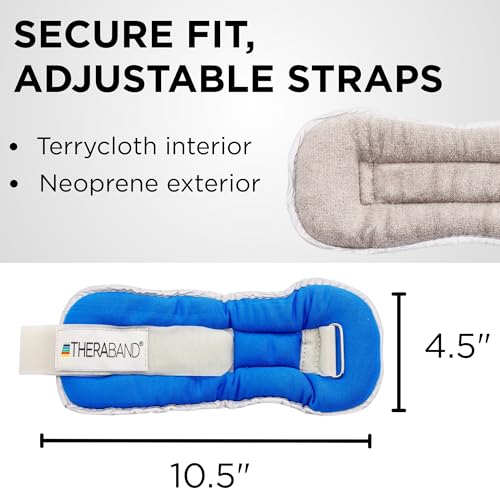 THERABAND Ankle Weights, Leg Weight, Wrist, Cuff, 2.5 lb, 2-Piece Set, Blue - size: Level 3 / 2.5lb