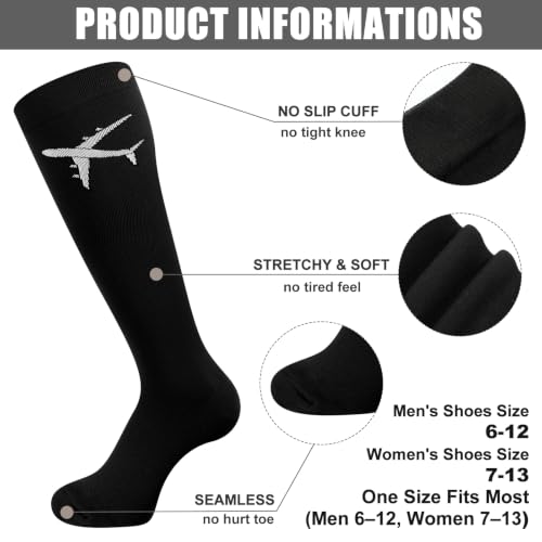 Skicuff 2 Pairs Travel Compression Socks for Men and Women - color: Classic