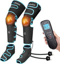 Leg Massager with Air Compression & Heat, Calf & Foot Massager for Circulation and Pain, Compression Boots with Video Wearing Guide, Update Controller with 6 Modes & 3 Heating Levels, Gift for Mom