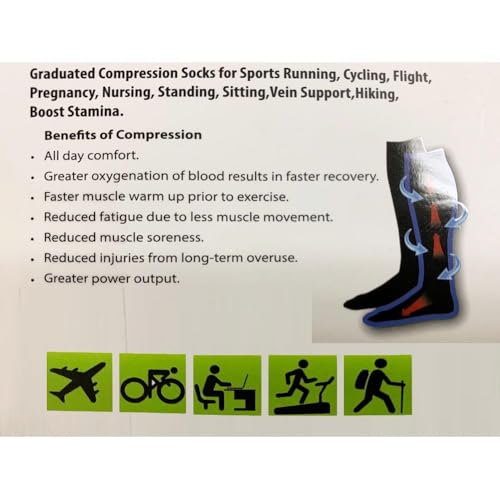 COUVER Unisex Graduated Athletic Compression Socks - color: Dog Paws Print, size: Small-Medium