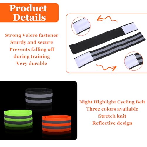 Tucnoeu 8pcs Elastic Ankle Strap,Cycling Reflective Ankle Band for Clothing