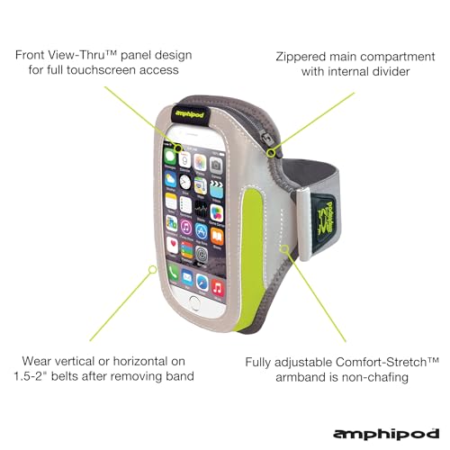 Amphipod ArmPod SmartView Sumo Armband, Reflective Phone Holder - color: Silver/Hi-Viz