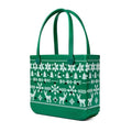 BOGG BAG Medium Tote – 15” x 12.5” x 5” – Essential Bags for Beach, Pool, Boat, Sports, Tailgating, Cruise, Travel - color: Ugly Sweater - Green