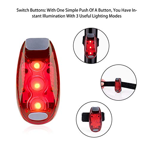 12 Pack Led Safety Light, Safety Light, High Visibility Strobe Running Lights Used for Bicycle, Walking Etc. Clip-On Running Lights Clip to Clothes Strap to Wrist, Bike Or Anywhere - color: Red